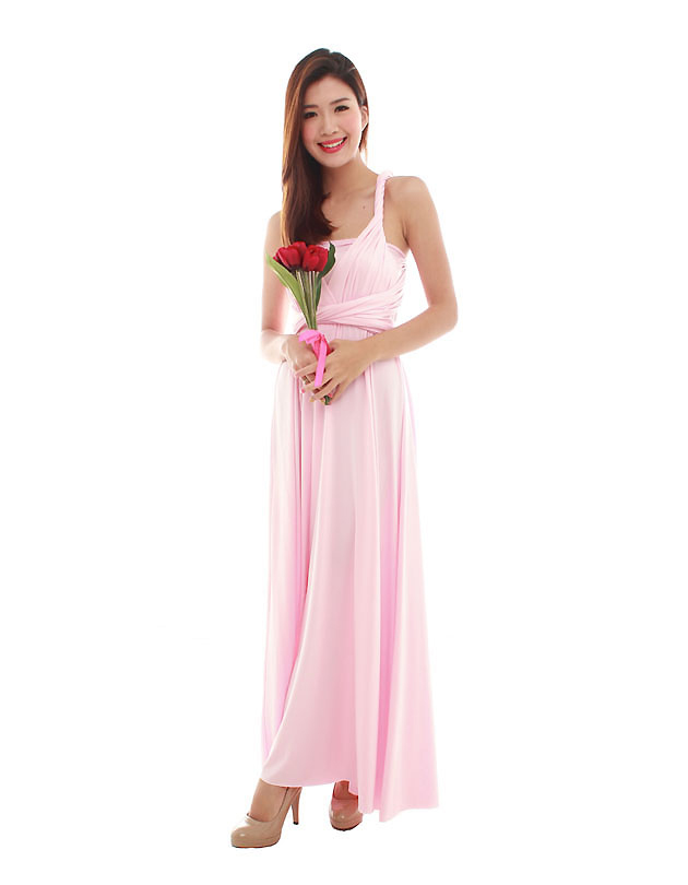 Cherie Convertible Maxi Dress in Sweet Pink